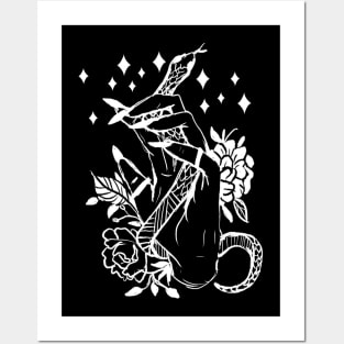 Witchy Hand & Snake Spooky Gothic Punk Posters and Art